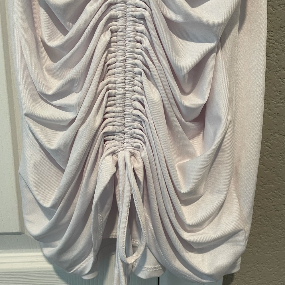 White Rouched Bodycon Mini Dress - Picture 5 of 5